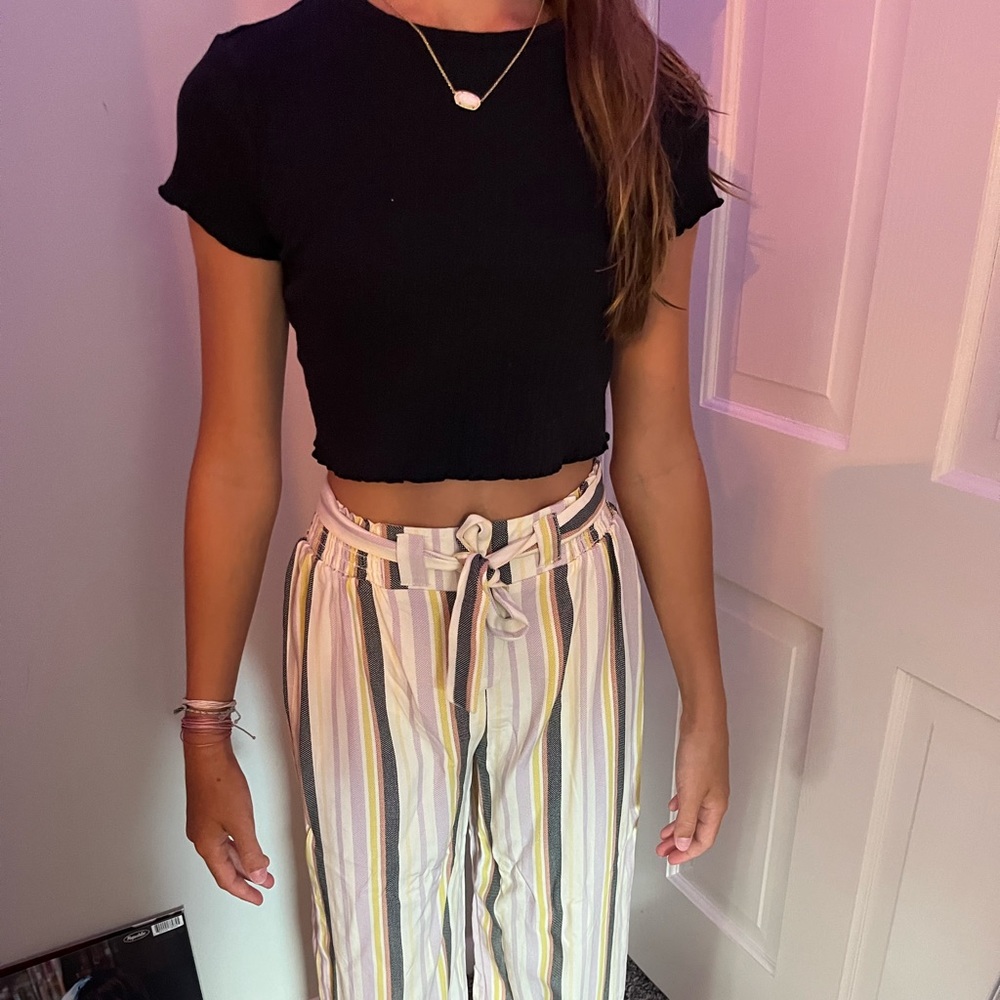 Girls black crop top